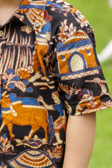 Black Printed Cotton Shirt