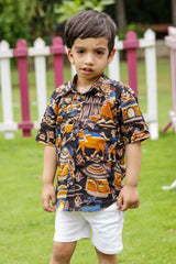 Black Printed Cotton Shirt
