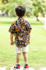 Black Printed Cotton Shirt