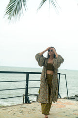 Mehendi Green 3-Piece Co-ord Set with Shrug