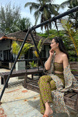 Mehendi Green 3-Piece Co-ord Set with Shrug