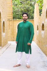 Green Cotton Flex Kurta