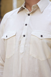 Ivory Muslin Pathani Suit