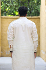 Ivory Muslin Pathani Suit