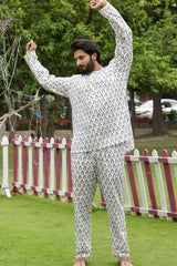 Penguin Print Mulmul Night Suit