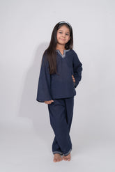 Navy Blue Linen Co-Ord Set
