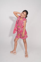 Hot Pink Mulmul Co-Ord Set