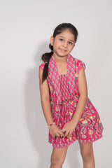 Hot Pink Mulmul Co-Ord Set
