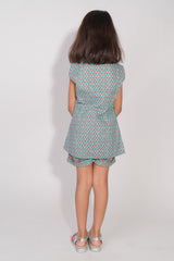 Aqua Blue Mulmul Co-Ord Set