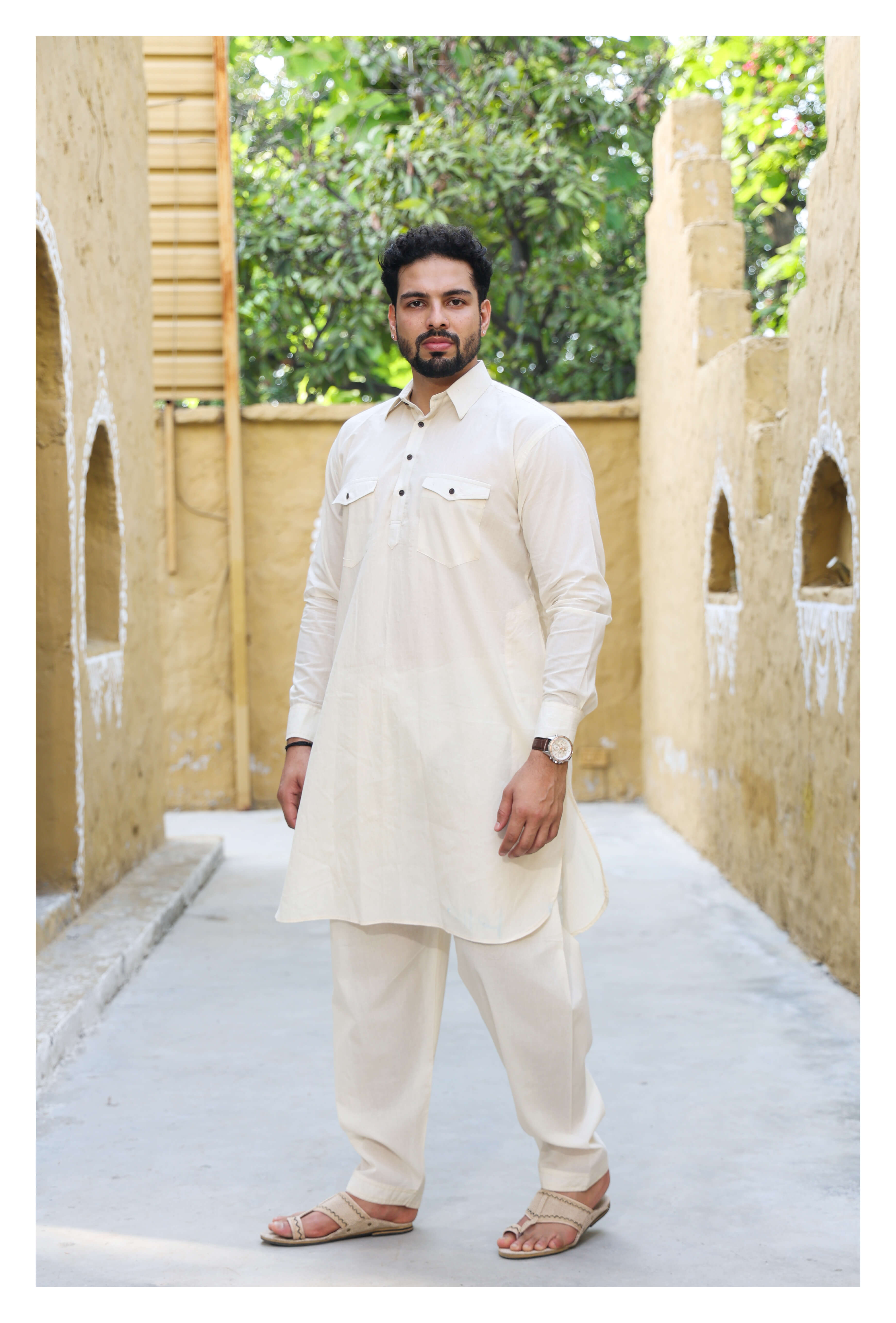 Pathani Suit in Muslin Cloth