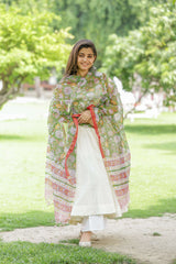 Green Kota Doria Dupatta