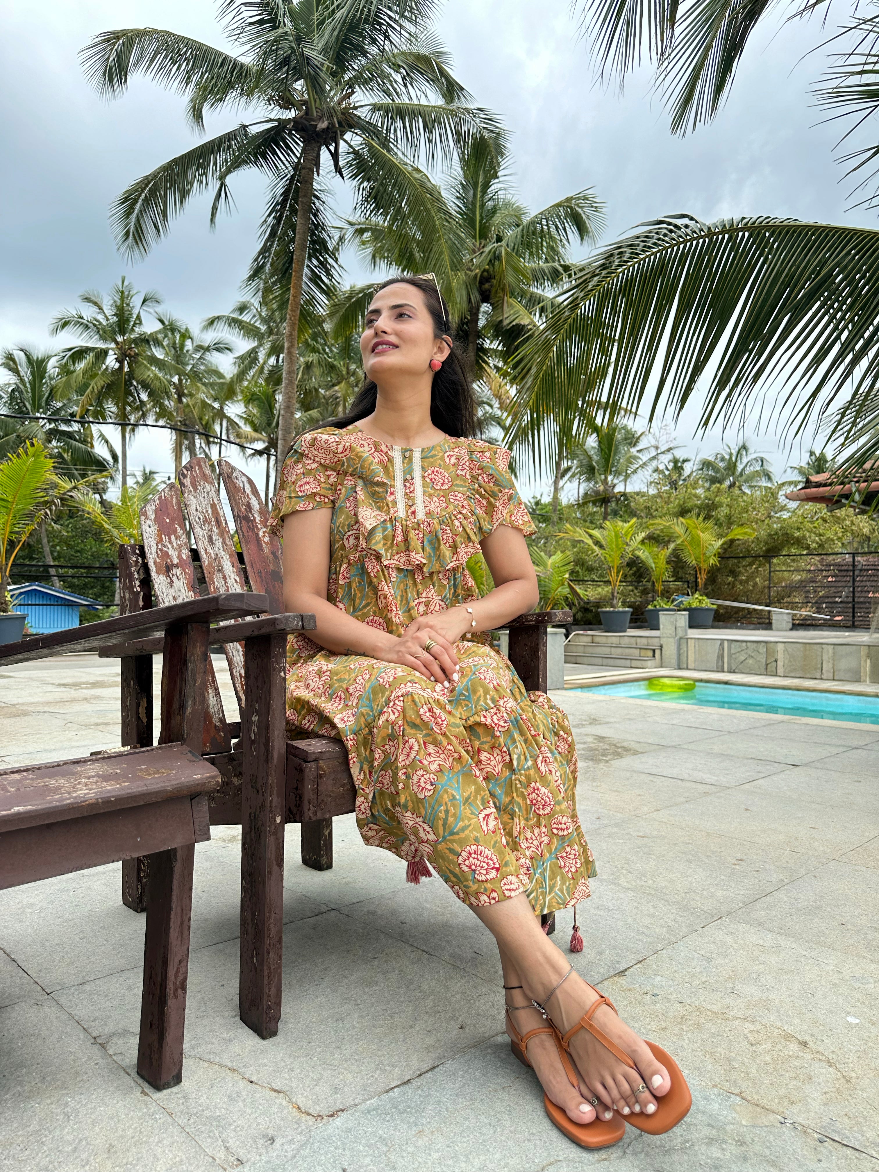 mulmul cotton dress for women Buy Polka Mulmul Cotton Dress - Mango Yellow