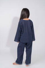 Navy Blue Linen Co-Ord Set