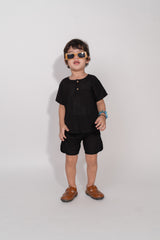 Black Linen Co-Ord Set