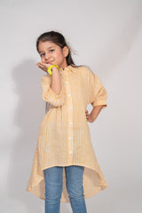 Mustard Striped Mulmul Shirt
