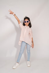 Powder Pink Striped Mulmul Shirt