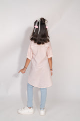 Powder Pink Striped Mulmul Shirt