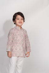 Floral Mulmul Lurex Kurta Pyjama Set