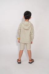Striped Linen Hoodie Co-Ord Set