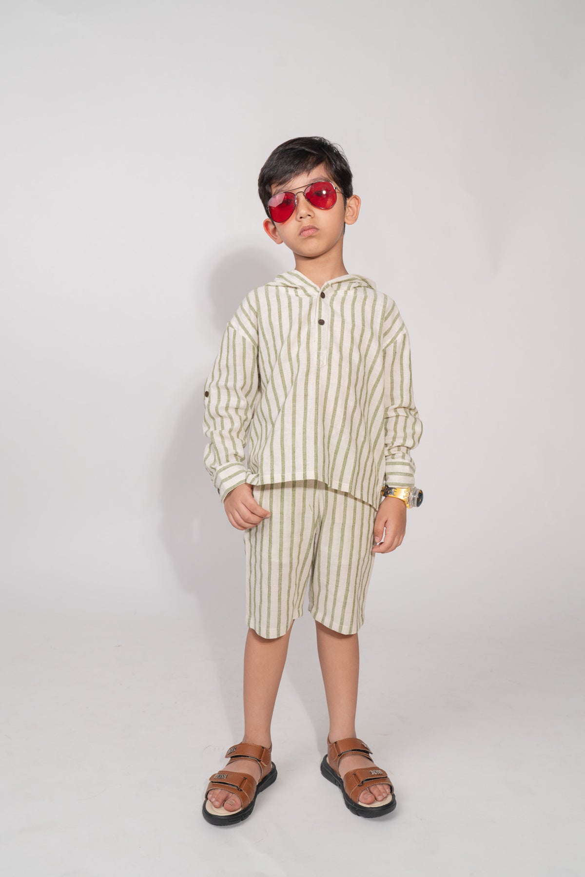 Striped Linen Hoodie Co-Ord Set