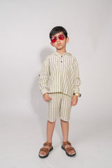 Striped Linen Hoodie Co-Ord Set