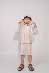 Striped Linen Hoodie Co-Ord Set